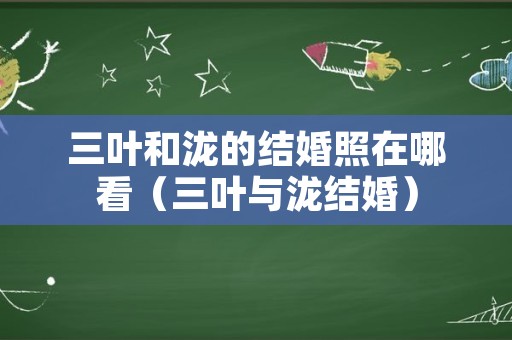 三叶和泷的结婚照在哪看（三叶与泷结婚）