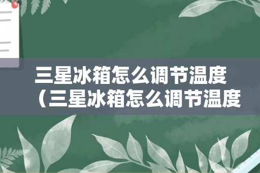 三星冰箱怎么调节温度（三星冰箱怎么调节温度带显示屏）