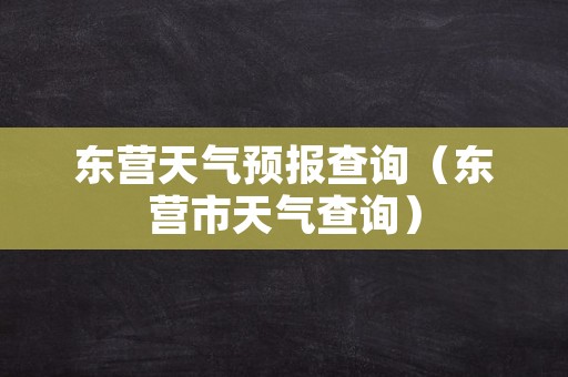 东营天气预报查询（东营市天气查询）