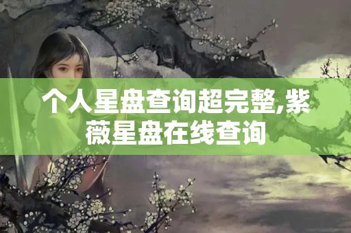 个人星盘查询超完整,紫薇星盘在线查询