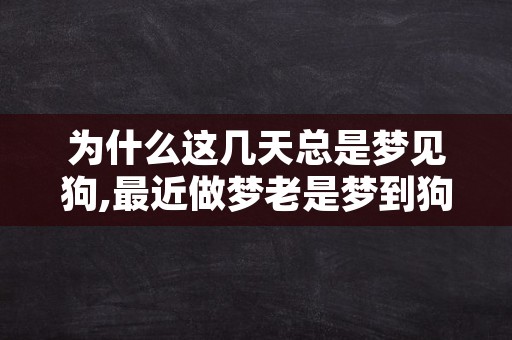 为什么这几天总是梦见狗,最近做梦老是梦到狗