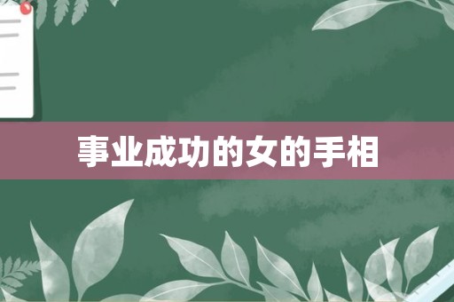 事业成功的女的手相