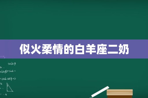 似火柔情的白羊座二奶