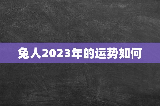 兔人2023年的运势如何