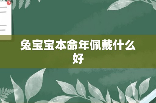 兔宝宝本命年佩戴什么好