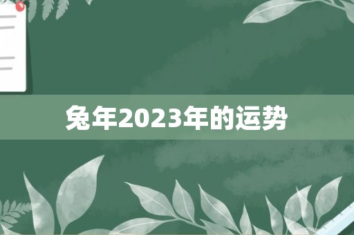 兔年2023年的运势