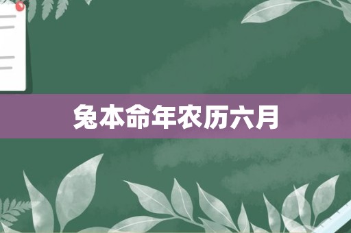 兔本命年农历六月