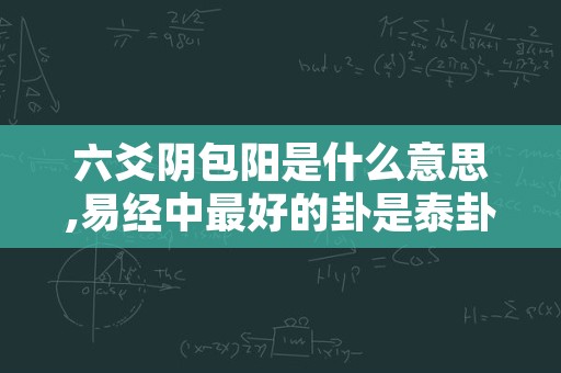 六爻阴包阳是什么意思,易经中最好的卦是泰卦