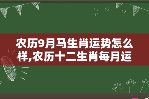 农历9月马生肖运势怎么样,农历十二生肖每月运势