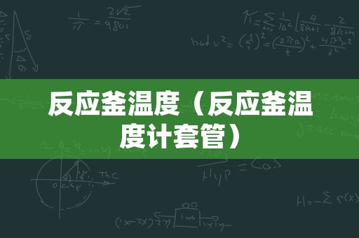 反应釜温度（反应釜温度计套管）