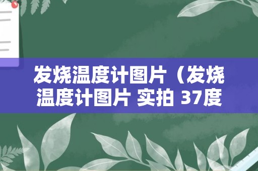 发烧温度计图片（发烧温度计图片 实拍 37度5）