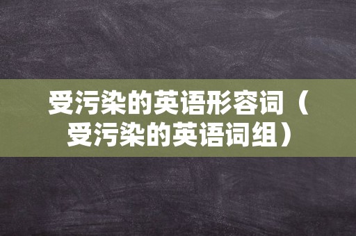 受污染的英语形容词（受污染的英语词组）