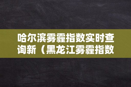 哈尔滨雾霾指数实时查询新（黑龙江雾霾指数实时查询）