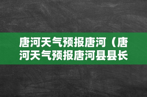 唐河天气预报唐河（唐河天气预报唐河县县长是谁）