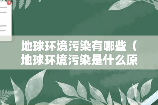 地球环境污染有哪些（地球环境污染是什么原因造成的）