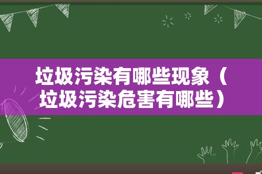 垃圾污染有哪些现象（垃圾污染危害有哪些）