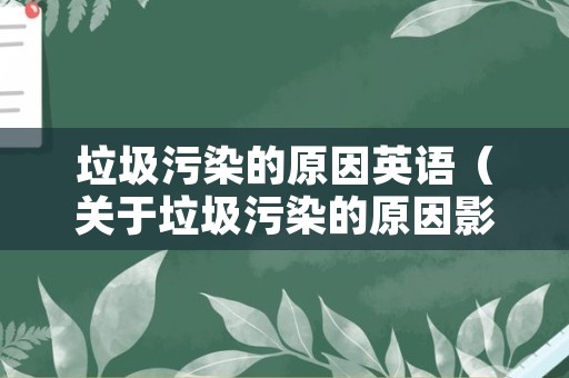 垃圾污染的原因英语（关于垃圾污染的原因影响的英语作文）