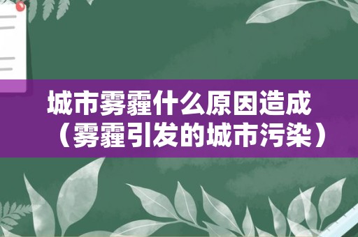 城市雾霾什么原因造成（雾霾引发的城市污染）