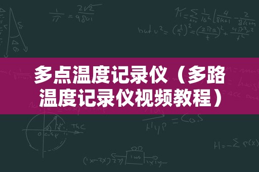 多点温度记录仪（多路温度记录仪视频教程）