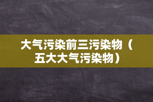 大气污染前三污染物（五大大气污染物）