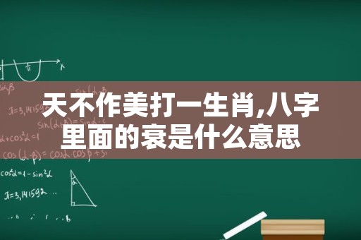 天不作美打一生肖,八字里面的衰是什么意思