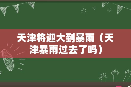 天津将迎大到暴雨（天津暴雨过去了吗）