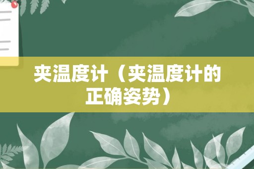 夹温度计（夹温度计的正确姿势）