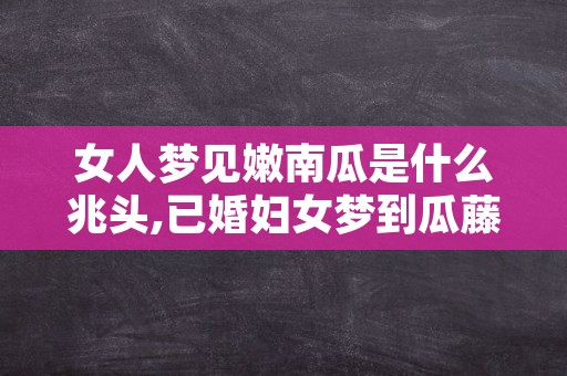 女人梦见嫩南瓜是什么兆头,已婚妇女梦到瓜藤结了好多瓜