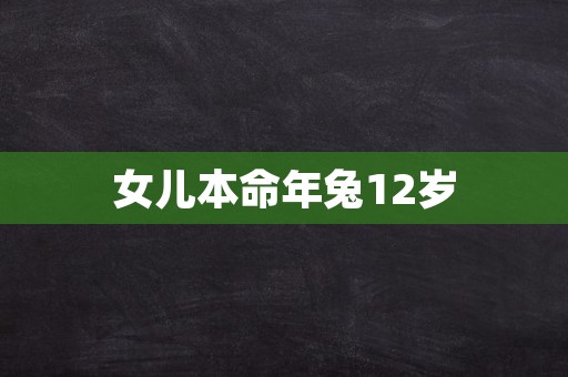 女儿本命年兔12岁