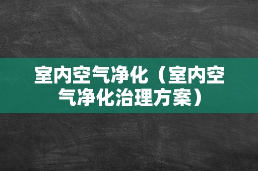 室内空气净化（室内空气净化治理方案）