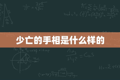 少亡的手相是什么样的