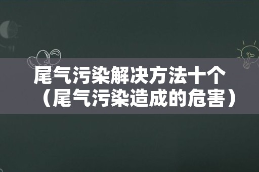 尾气污染解决方法十个（尾气污染造成的危害）