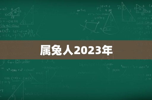 属兔人2023年