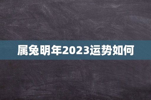 属兔明年2023运势如何