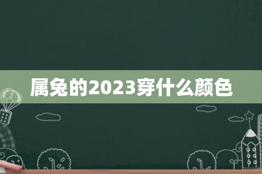 属兔的2023穿什么颜色