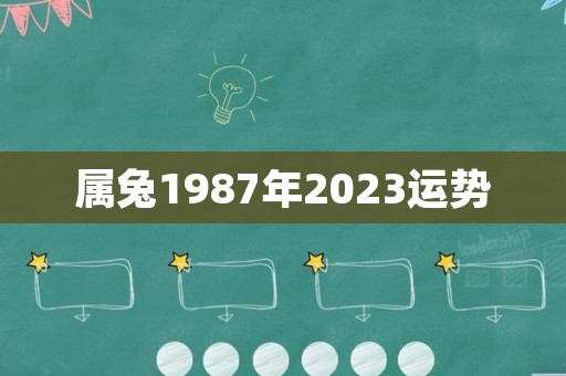 属兔1987年2023运势