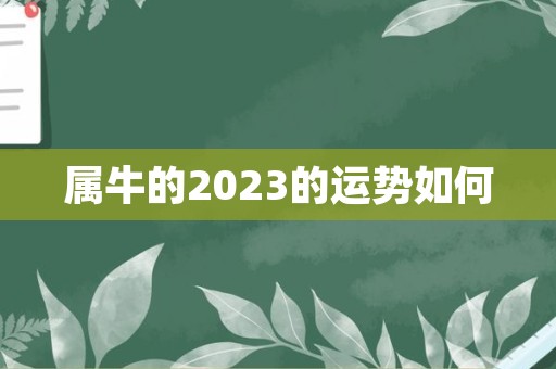 属牛的2023的运势如何