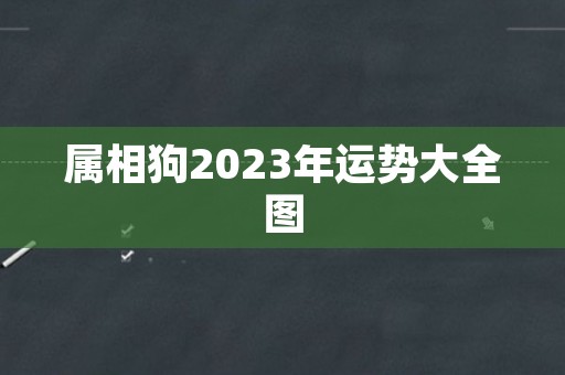 属相狗2023年运势大全图