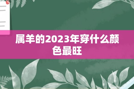 属羊的2023年穿什么颜色最旺