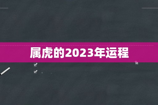 属虎的2023年运程