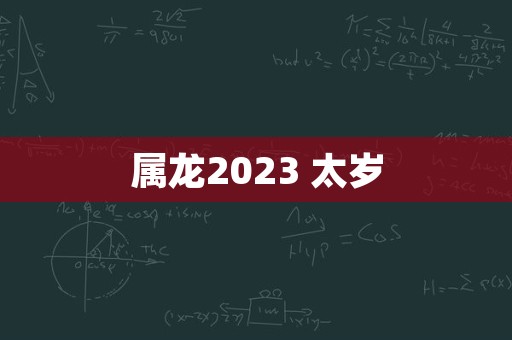 属龙2023 太岁