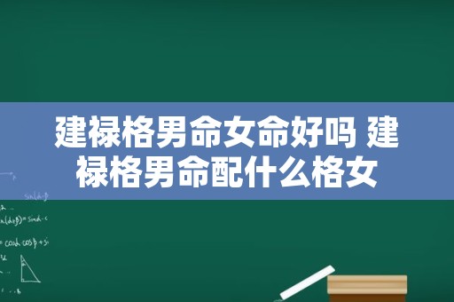 建禄格男命女命好吗 建禄格男命配什么格女