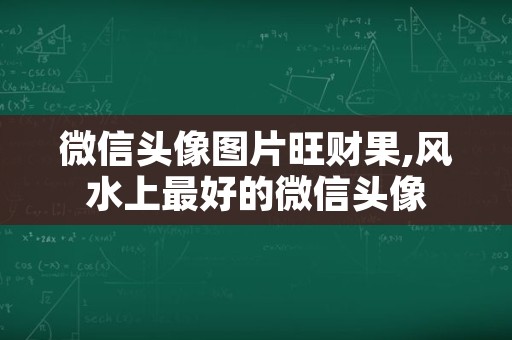 微信头像图片旺财果,风水上最好的微信头像