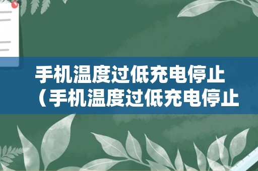 手机温度过低充电停止（手机温度过低充电停止是什么意思）