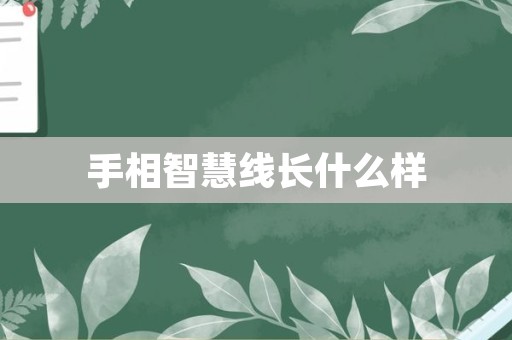 手相智慧线长什么样