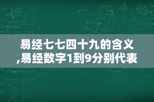 易经七七四十九的含义,易经数字1到9分别代表什么