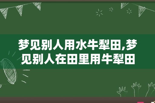 梦见别人用水牛犁田,梦见别人在田里用牛犁田