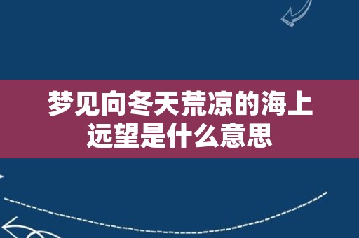 梦见向冬天荒凉的海上远望是什么意思