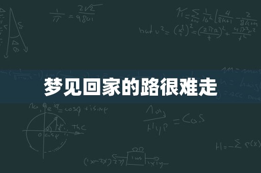 梦见回家的路很难走