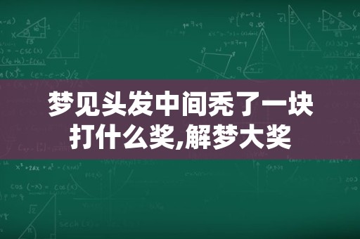 梦见头发中间秃了一块打什么奖,解梦大奖